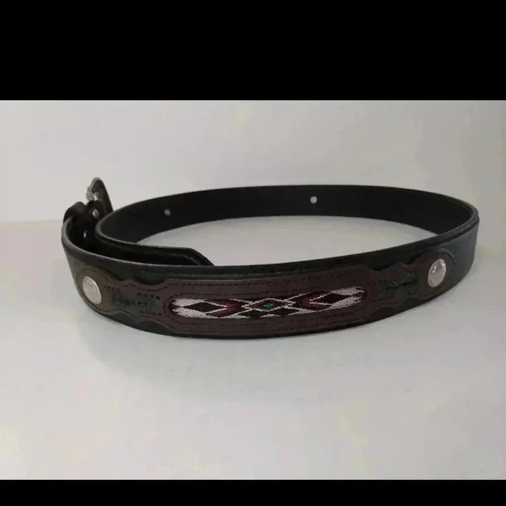 Sahara safari genuine leather mens belt - Picture 3 of 11